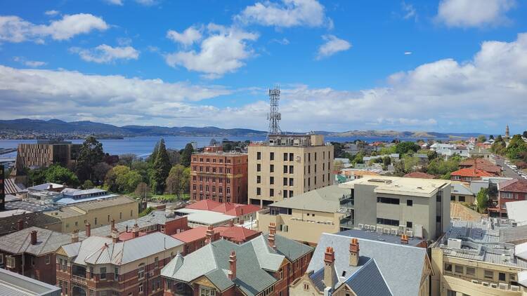 View of Hobart city with water in the background