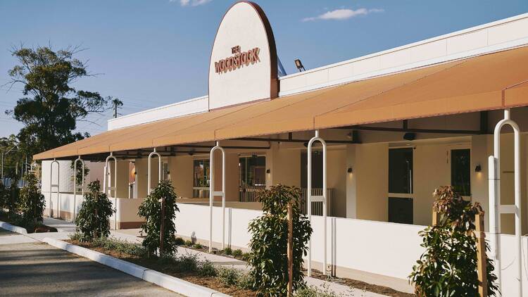 Out the front of The Woodstock Hotel