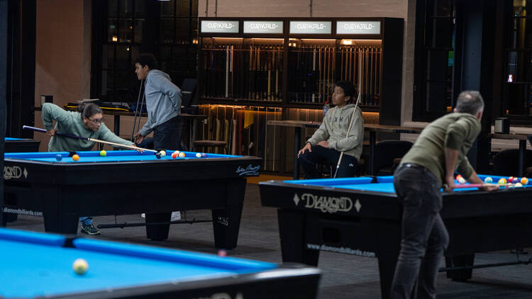 Playing pool at Club9