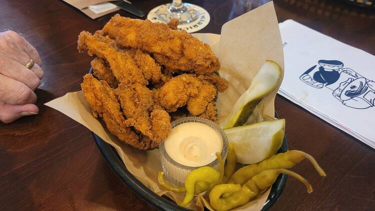 Marrickville Golf Club - Wharf St Kitchen Fried chicken with aioli and pickled chillis