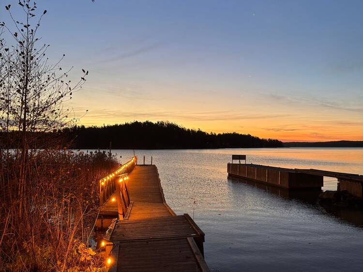 Take an ice dip surrounded by candlelight Take an ice dip surrounded by candlelight