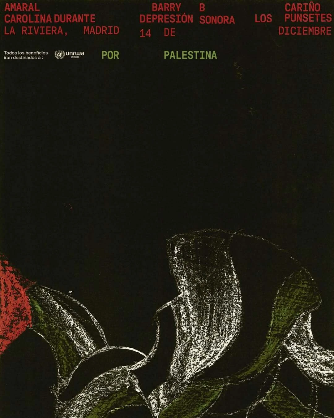 Cartel del concierto Por Palestina en Madrid
