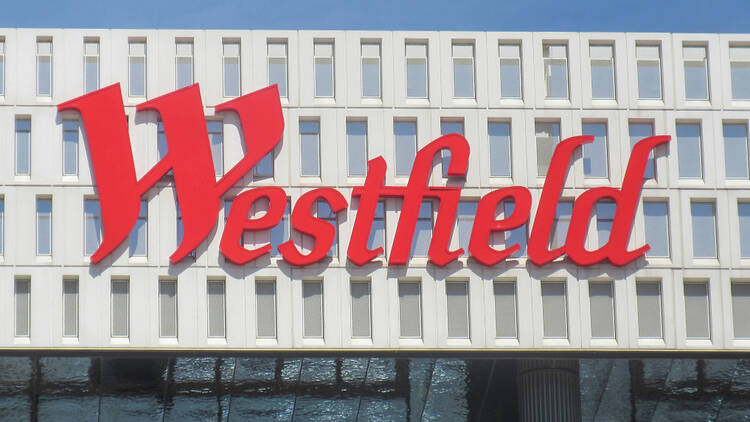 Westfield sign in Shepherd’s Bush, London Westfield sign in Shepherd’s Bush, London