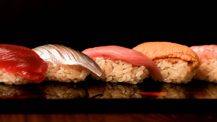 Assorted nigiri at Morihiro Assorted nigiri at Morihiro