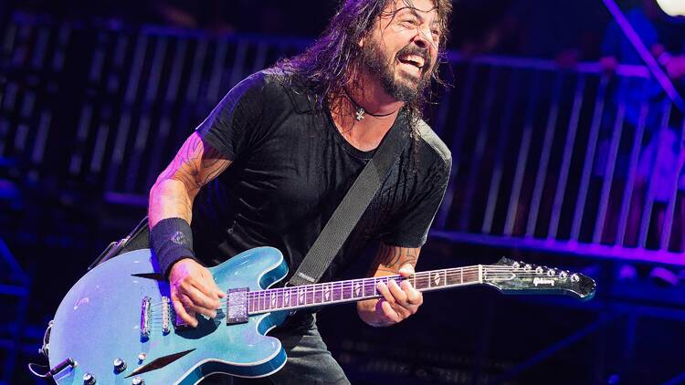 Dave Grohl of the Foo Fighters on stage Dave Grohl of the Foo Fighters on stage