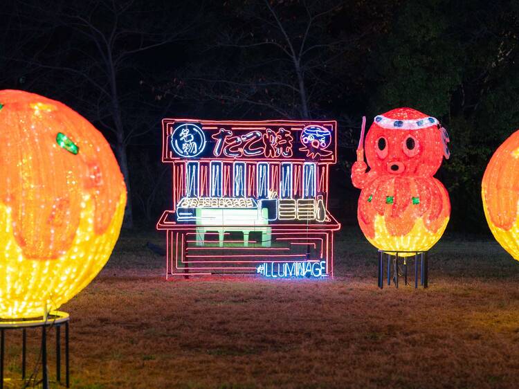 Osaka Castle lights up with samurai, city icons and giant takoyaki from autumn to winter