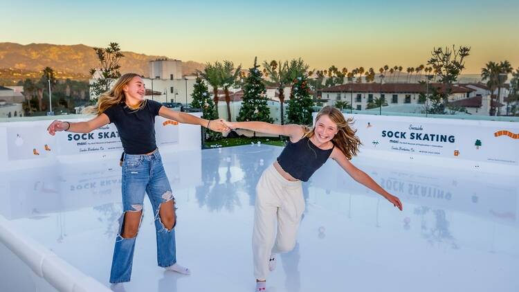 Seaside Sock Skating | Santa Barbara, CA