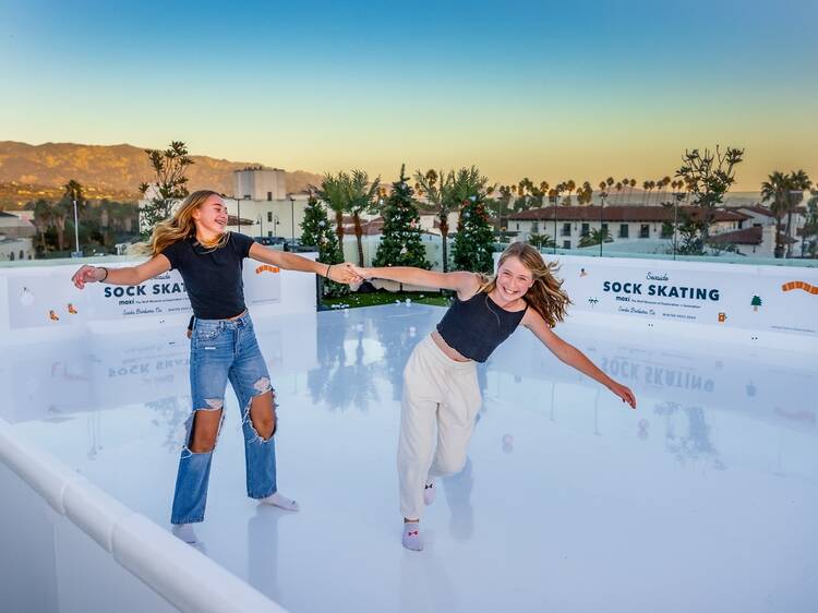 Seaside Sock Skating | Santa Barbara, CA