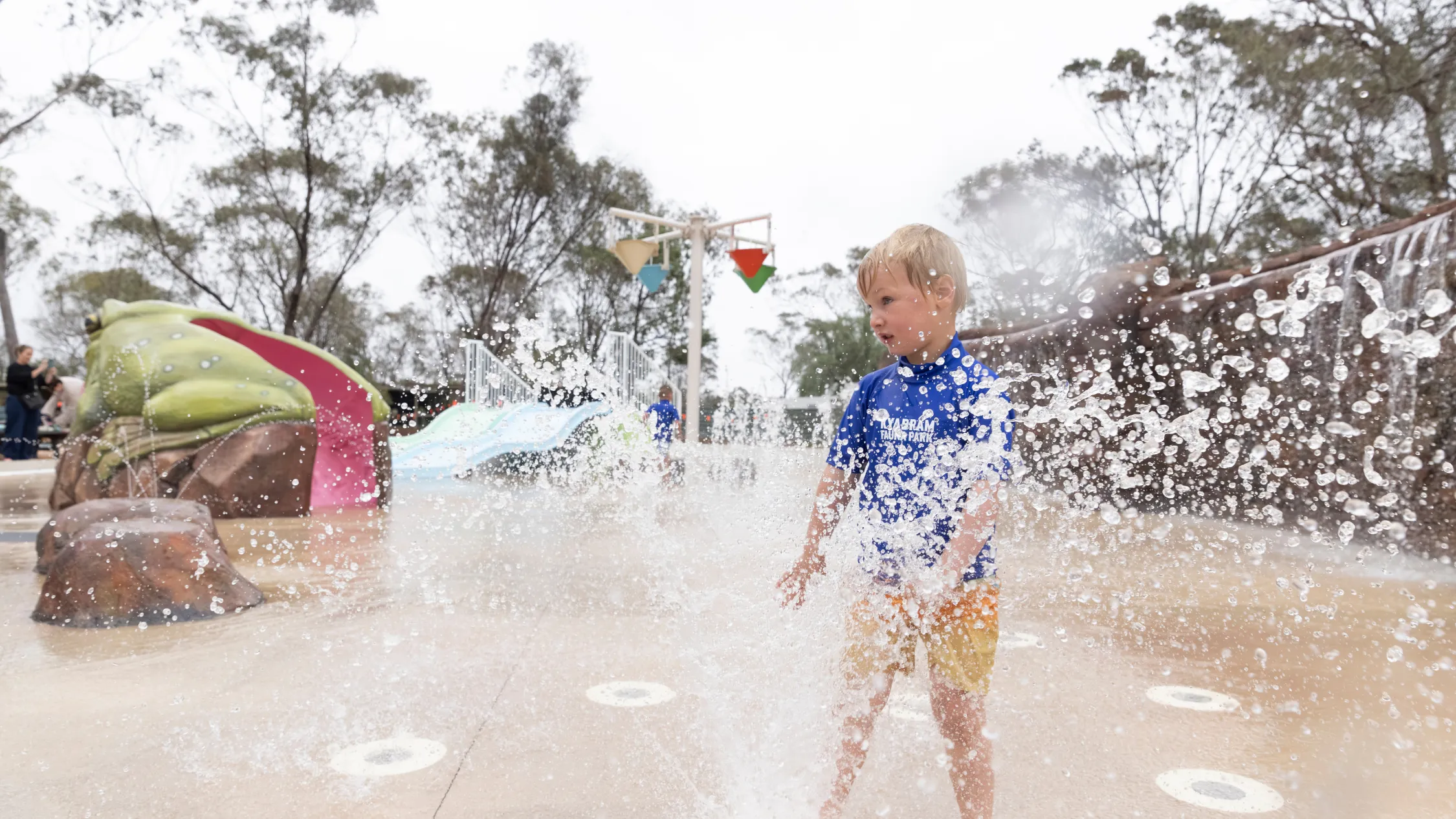 A child at a water park.