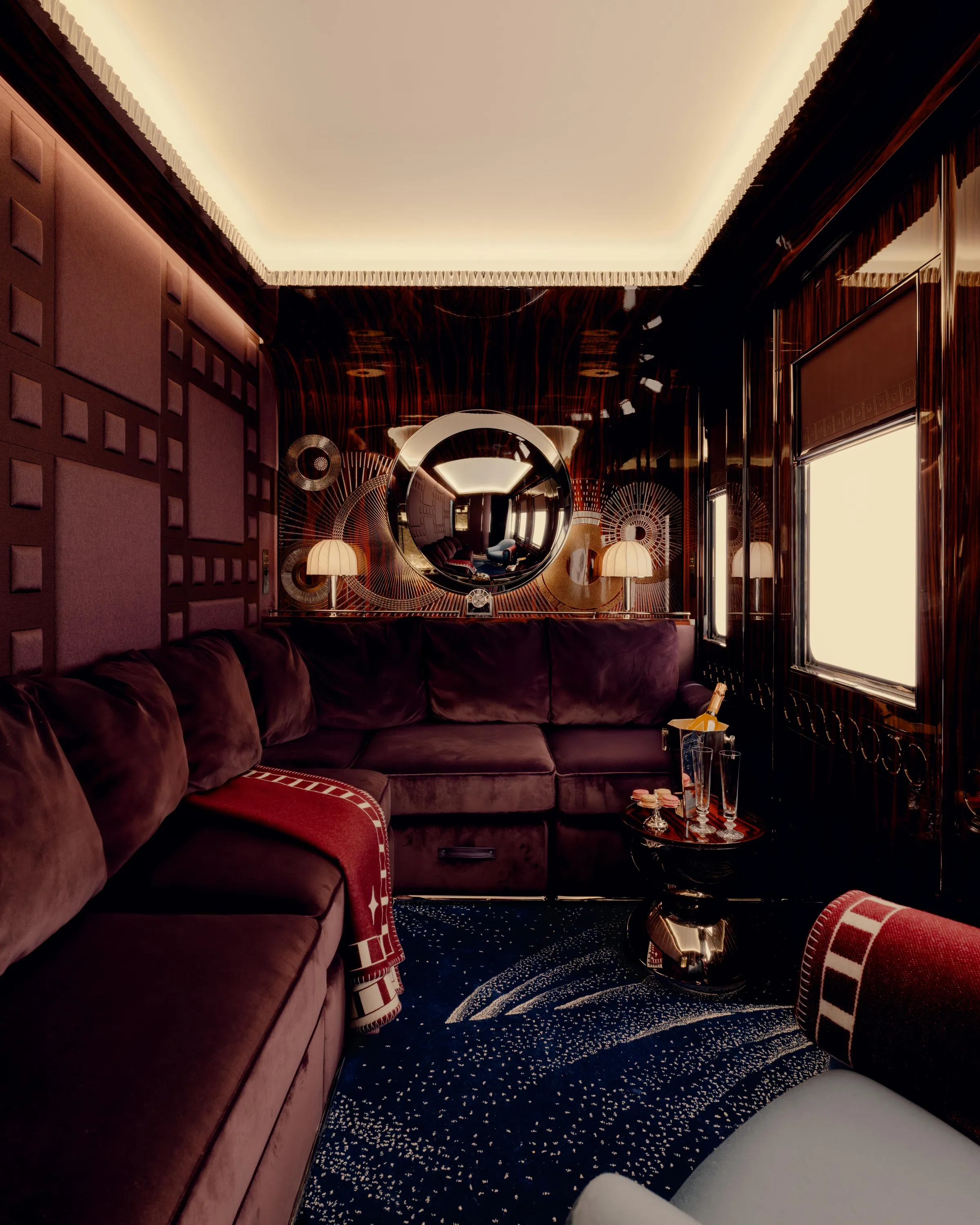 The lounge in bedroom of the new Orient Express