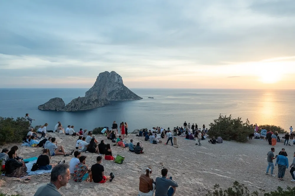 People watching the sunset in Ibiza, Spain