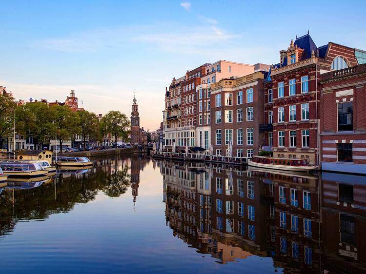 Morning light and reflections in Amsterdam