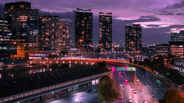 Melbourne roads at night Melbourne roads at night