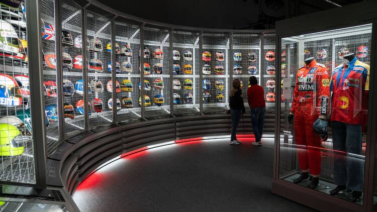 F1: The Exhibition F1 outfits and helmets at F1: The Exhibition.