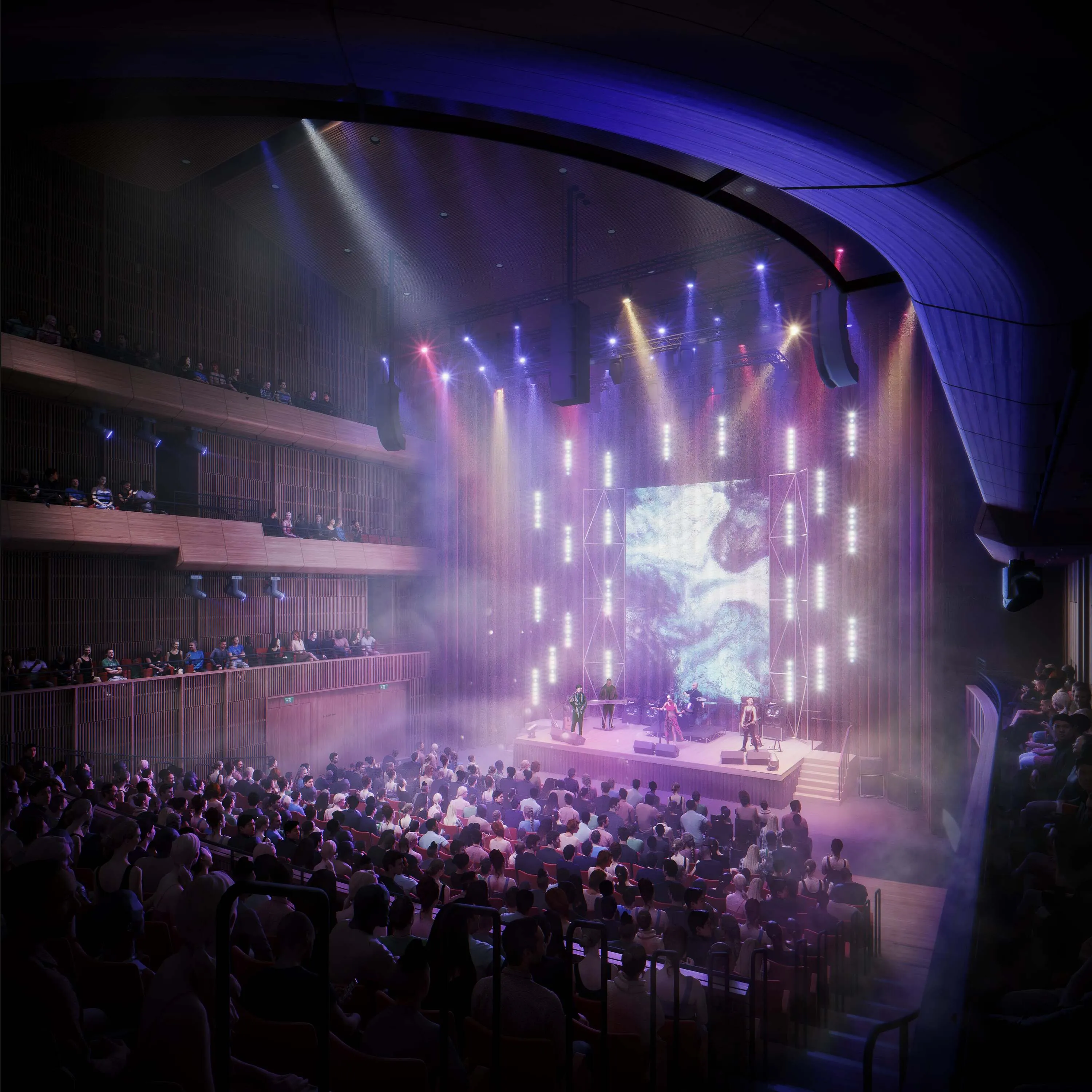 A mock-up of a concert at the Dunard Centre in Edinburgh