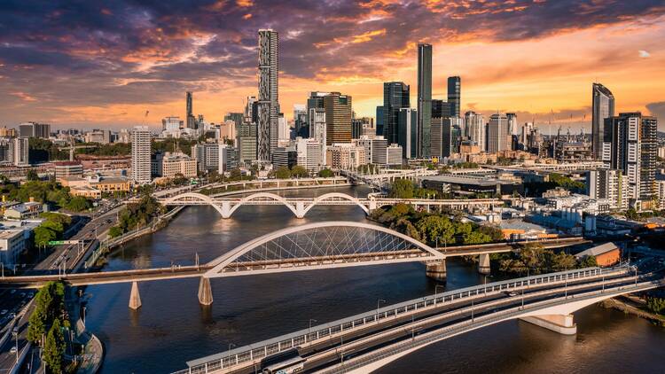 Brisbane Aerial of Brisbane city