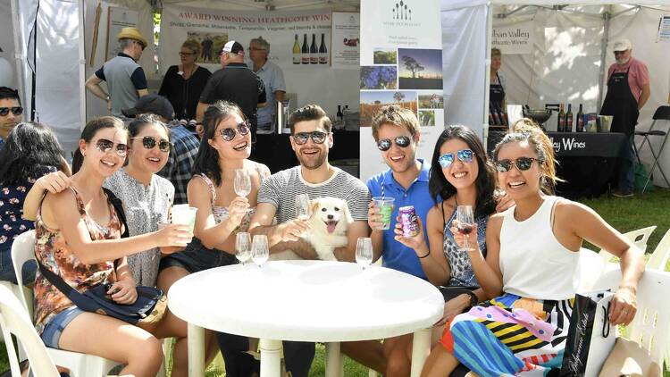 A group of people at East Malvern Food & Wine Festival in Central Park.