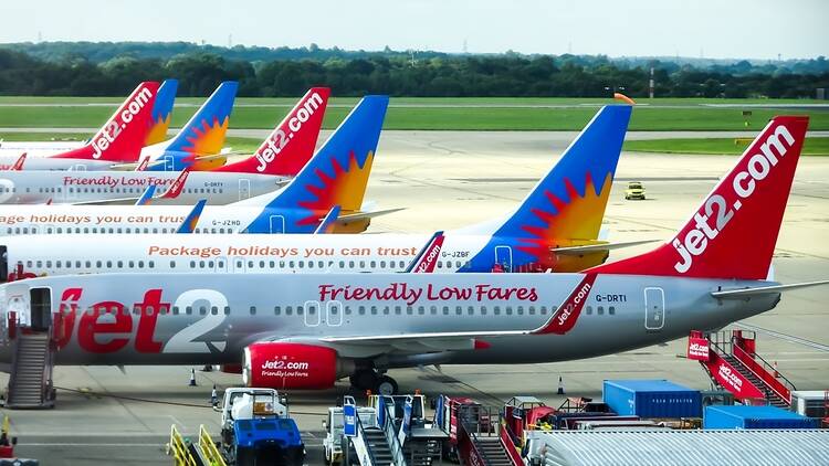 Jet2 planes at Stansted Airport, London