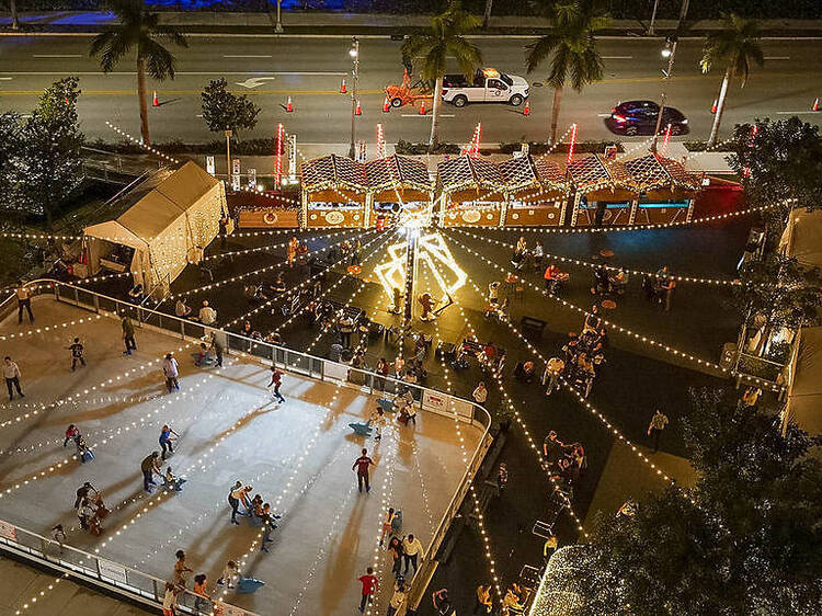 The first outdoor ice-skating rink in South Florida is reopening in Palm Beach next month