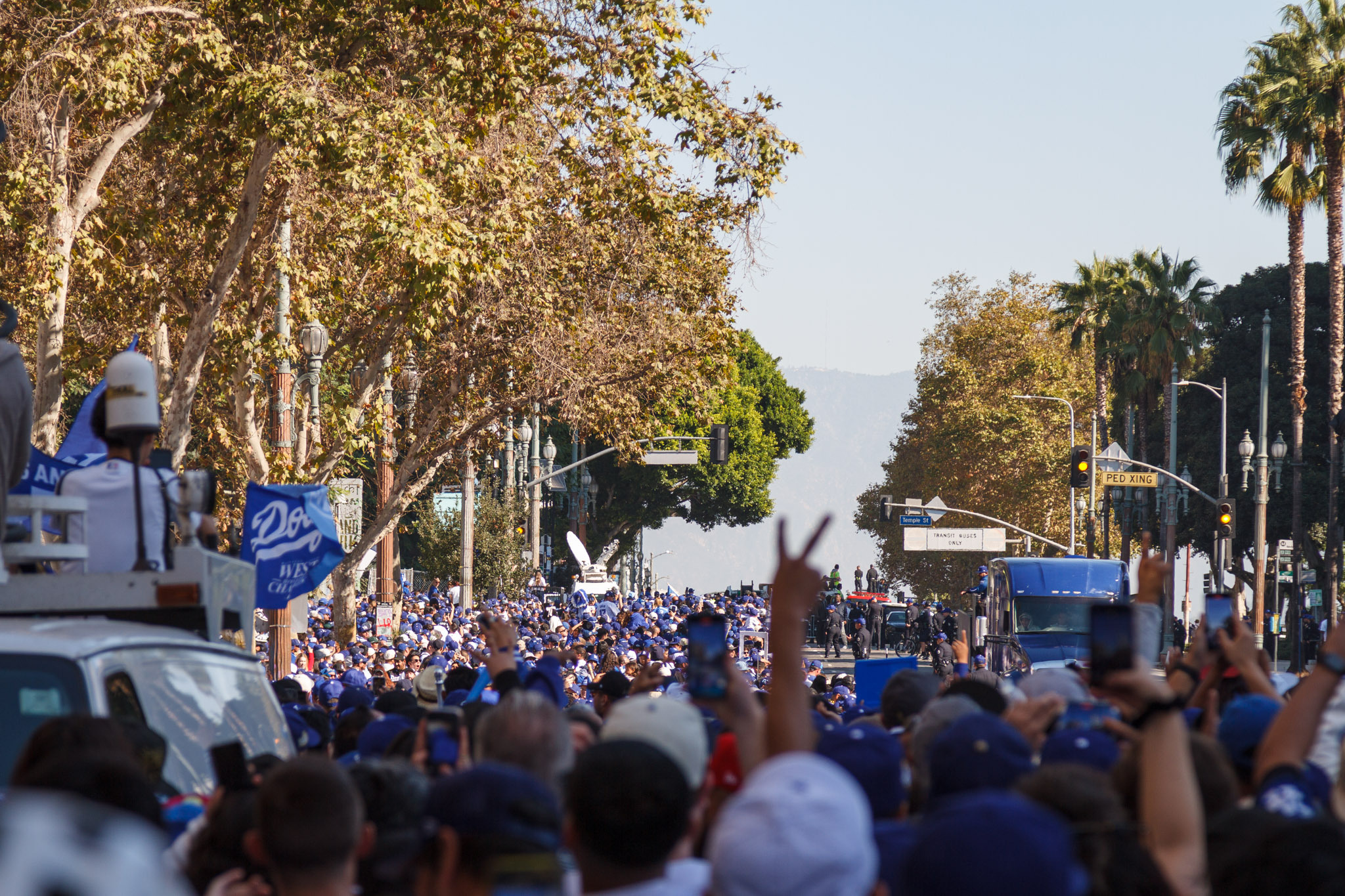 Thousands of Dodgers fans descended on DTLA for the World Series parade—here’s what it looked like