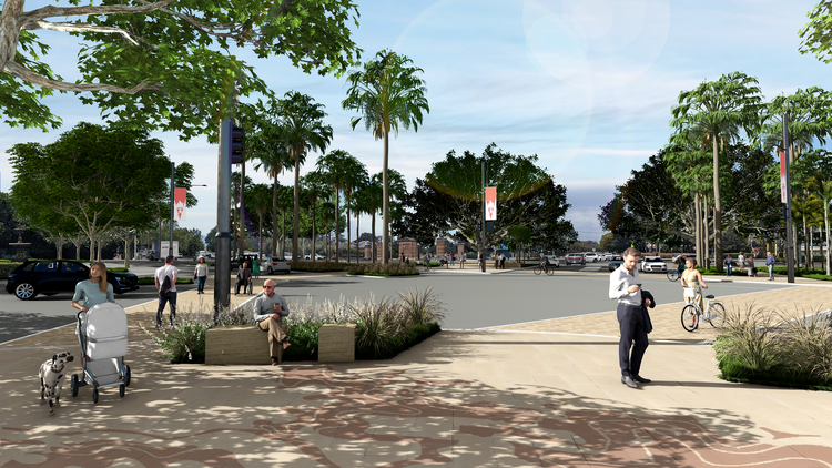 Render of upgraded street in Sydney