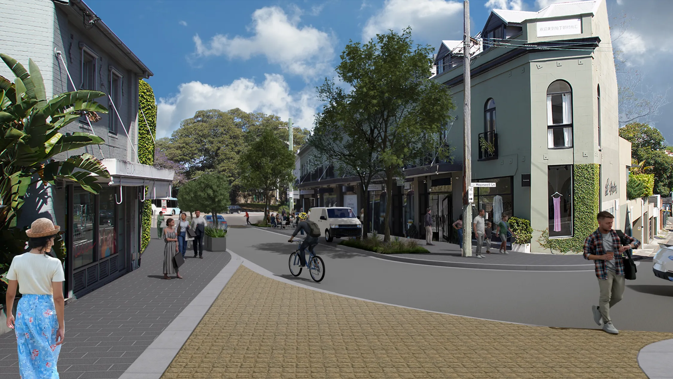 Render of upgraded street in Sydney