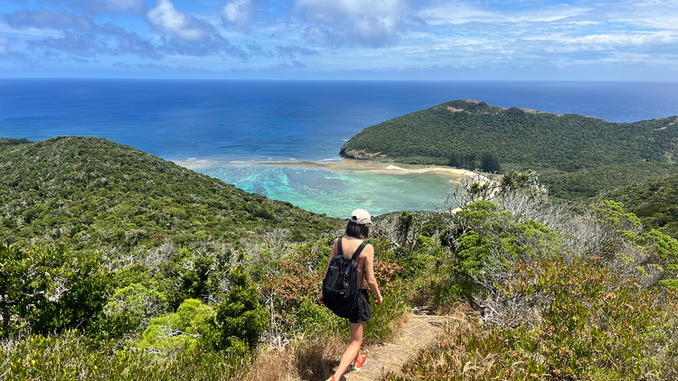 Lord Howe Island Girl walking on coastal track