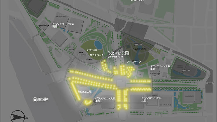 Champagne Gold Illumination in Umekita 2025 Champagne Gold Illumination in Umekita 2025