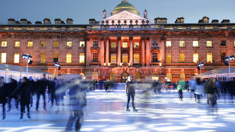 Ice skating at Somerset House in London