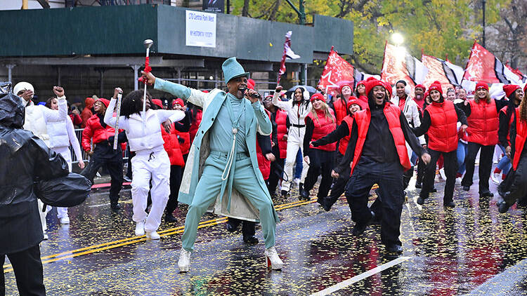 NEW YORK, NEW YORK - NOVEMBER 28: Billy Porter performs an opening act during 98th Macy's Thanksgiving Day Parade on November 28, 2024 in New York City. (Photo by Eugene Gologursky/Getty Images for Macy's) NEW YORK, NEW YORK - NOVEMBER 28: Billy Porter performs an opening act during 98th Macy's Thanksgiving Day Parade on November 28, 2024 in New York City. (Photo by Eugene Gologursky/Getty Images for Macy's)