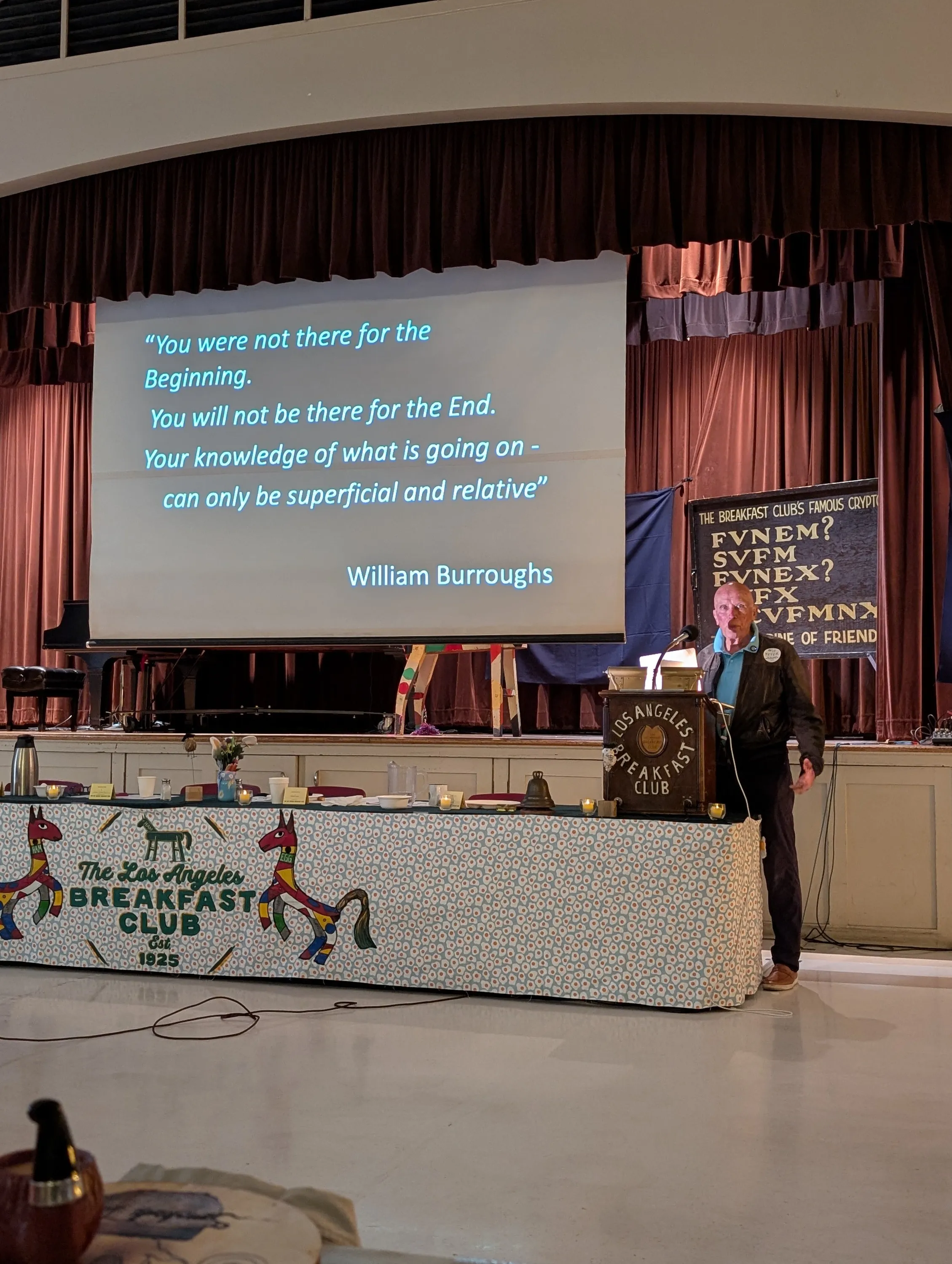 Dr. Peter Wellers speaking at the Los Angeles Breakfast Club.