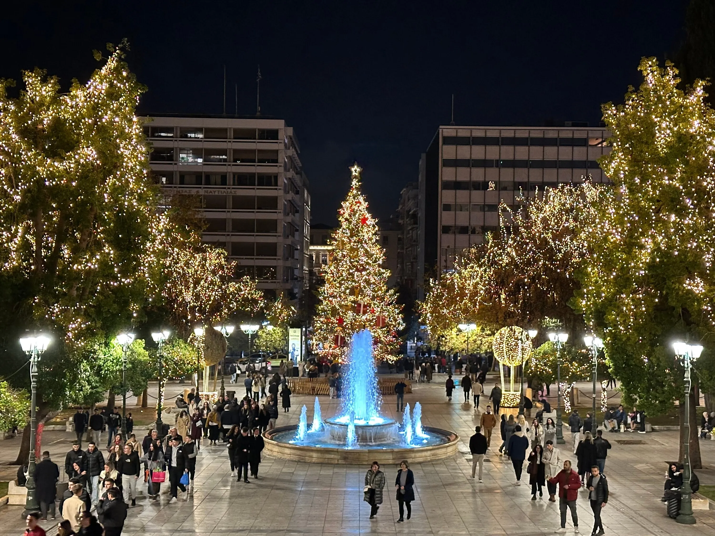 Christmas decoration in Syntagma square, in downtown Athens, Greece