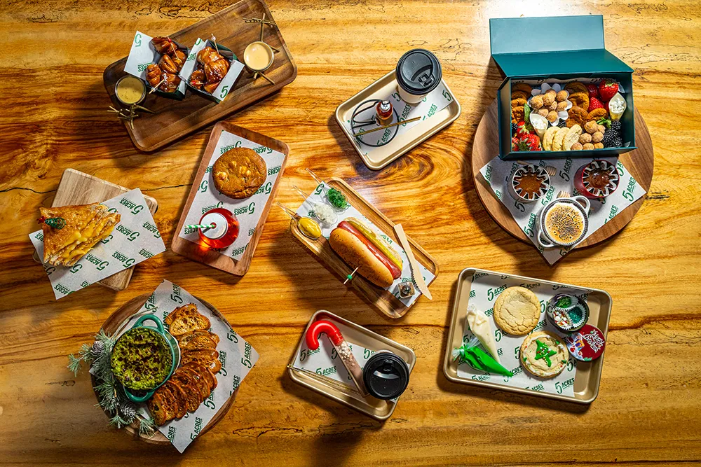 5 acres ski chalet food