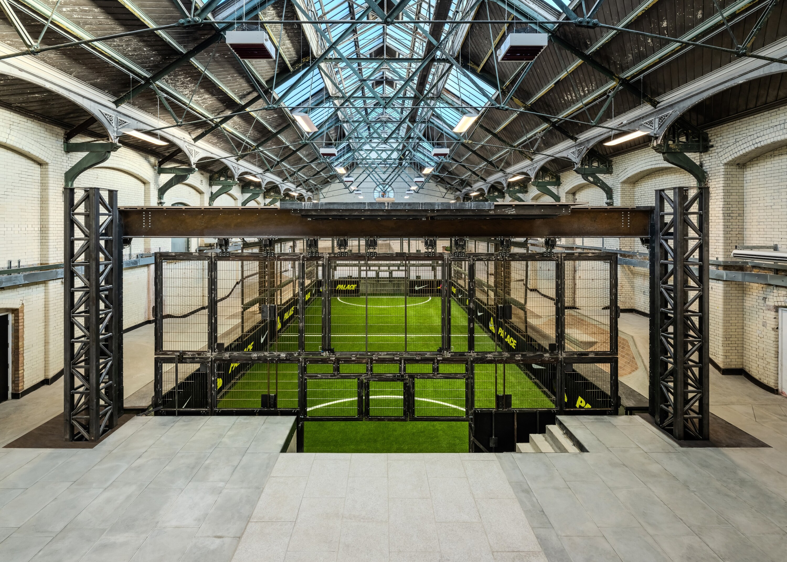 Caged football pitch at Manor Place