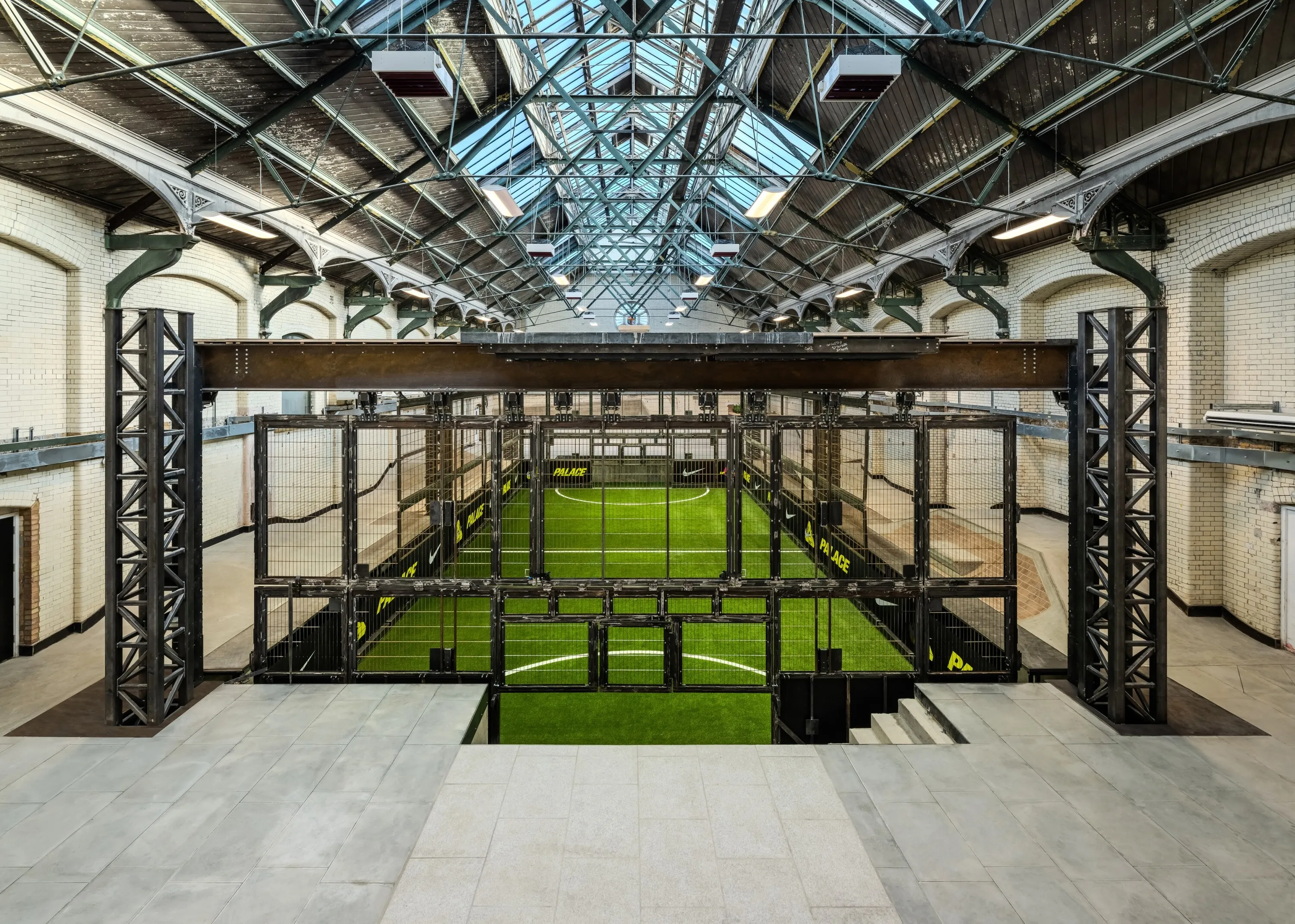 Caged football pitch at Manor Place