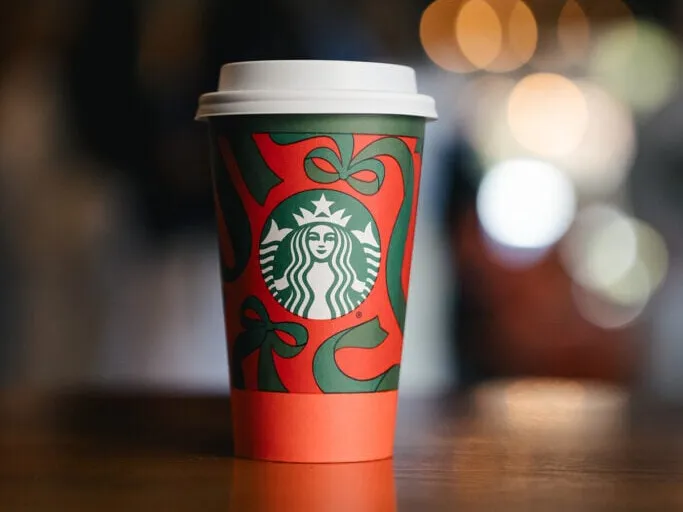Starbucks ribbon holiday cups