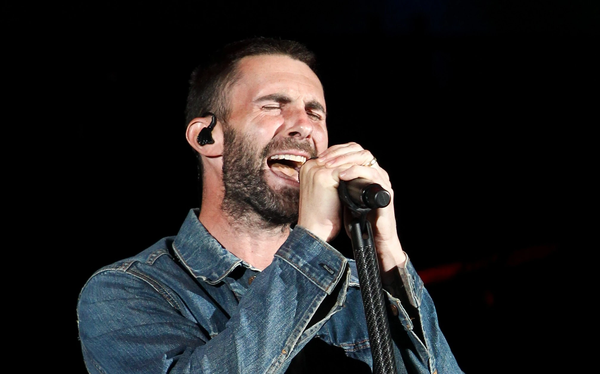 Adam Levine of Maroon 5, performing live