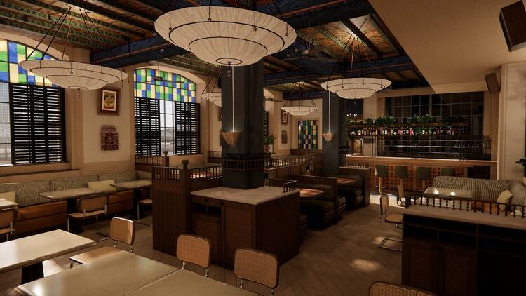 Render of new Hoppers restaurant in Shoreditch Render of new Hoppers restaurant in Shoreditch