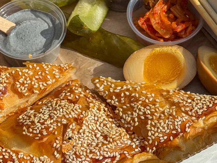 This extremely popular bureka shop just launched a kimchi melt bureka that has us salivating