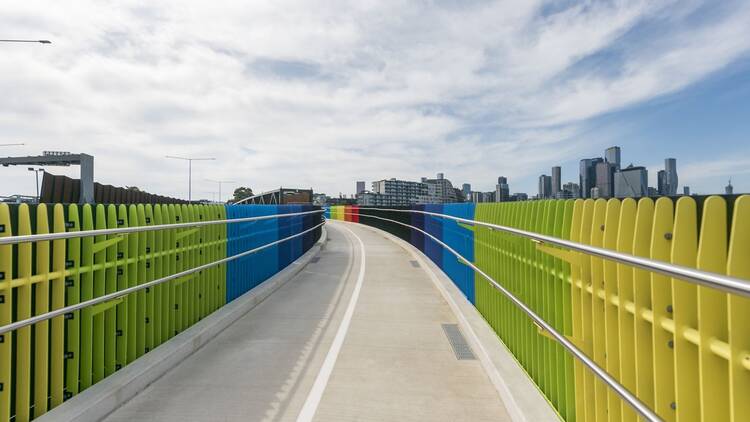 Dynon Road pedestrian bridge. Dynon Road walking and cycling bridge.