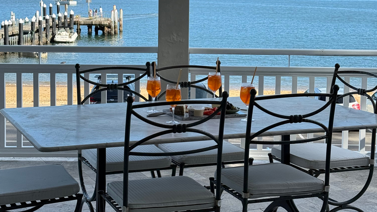 The outside table at The Boathouse Hotel Patonga