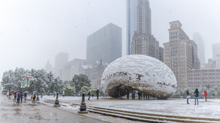 Chicago in snow