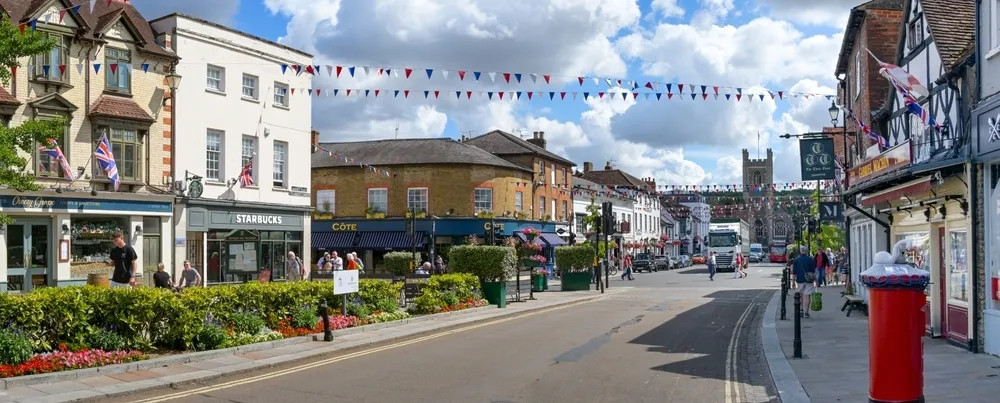 Marlow high street, Buckinghamshire, England