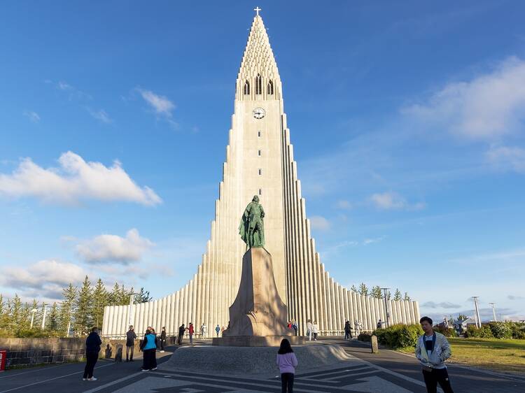 Gaze in awe at Hallgrimskirkja