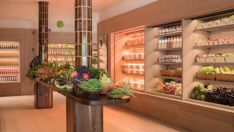 Inside of gourmet grocery store Meadow Lane Inside of gourmet grocery store Meadow Lane