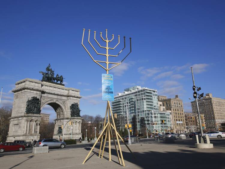 World largest Menorah at Grand Army Plaza in Brooklyn