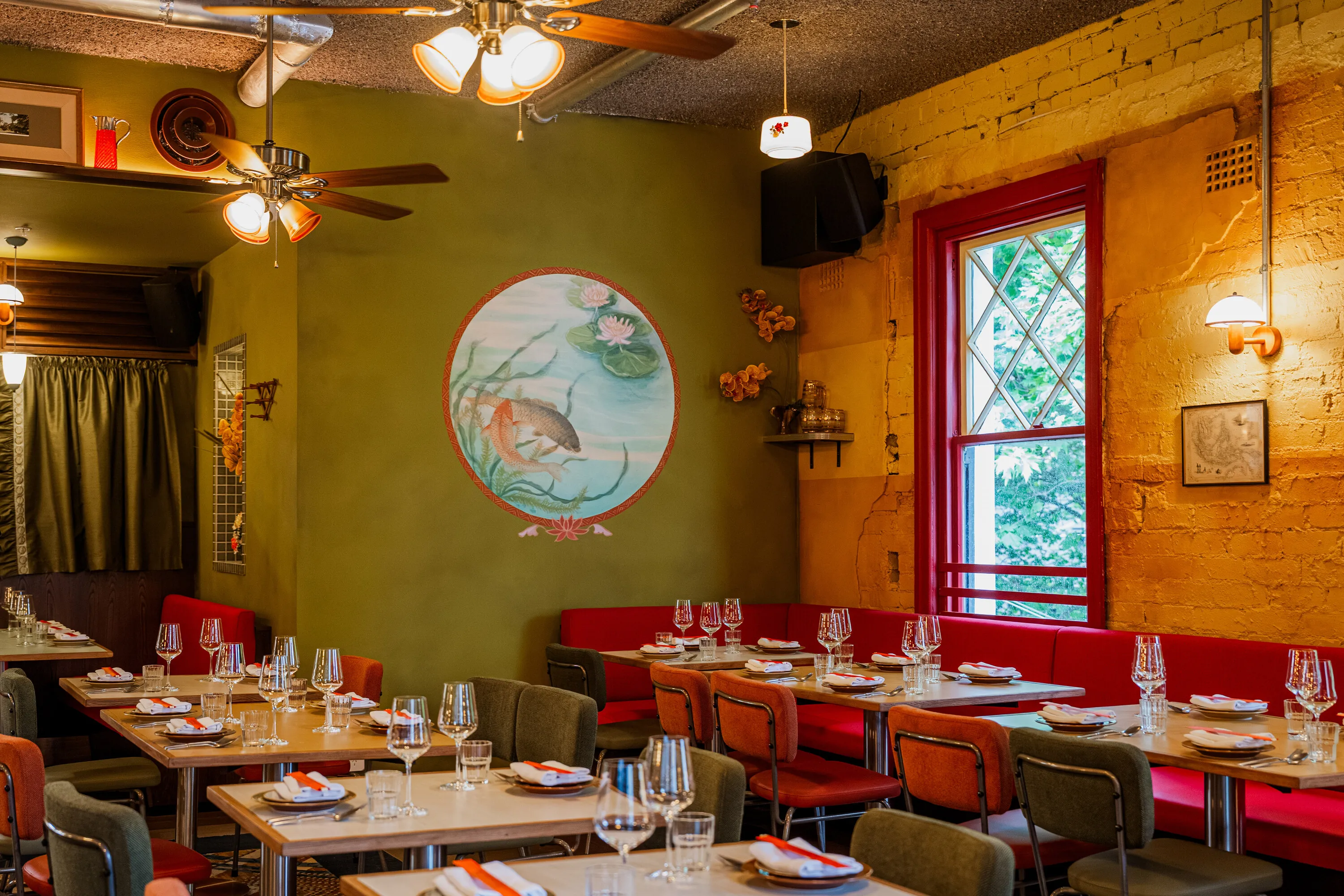 A dining space at the new Waterside Hotel.