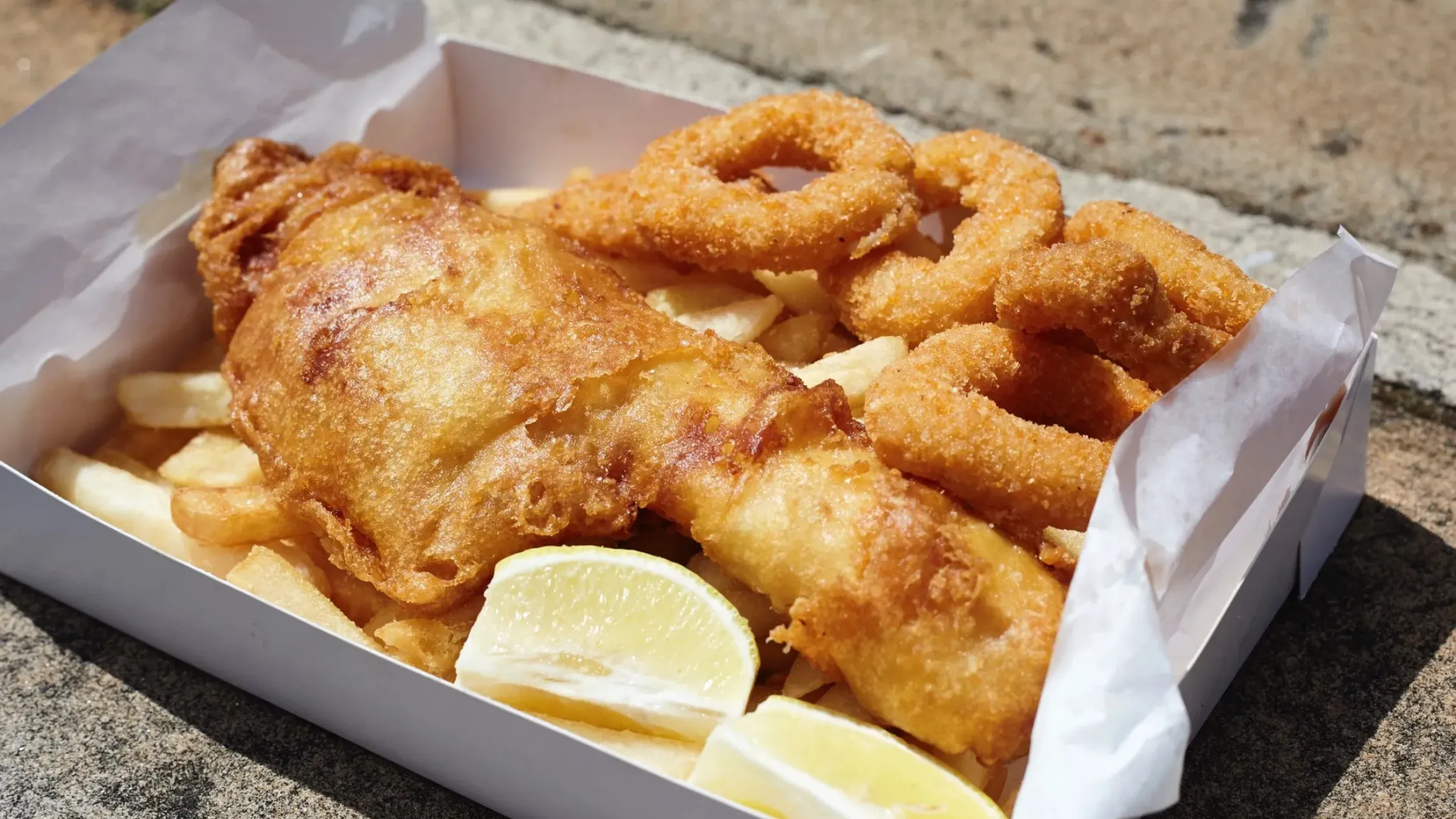 Fish and Chips at Out of the Blue