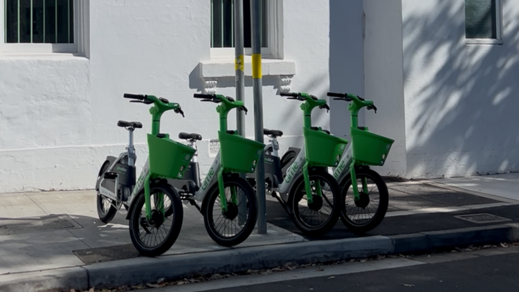 lime bikes on the pavement lime bikes on the pavement