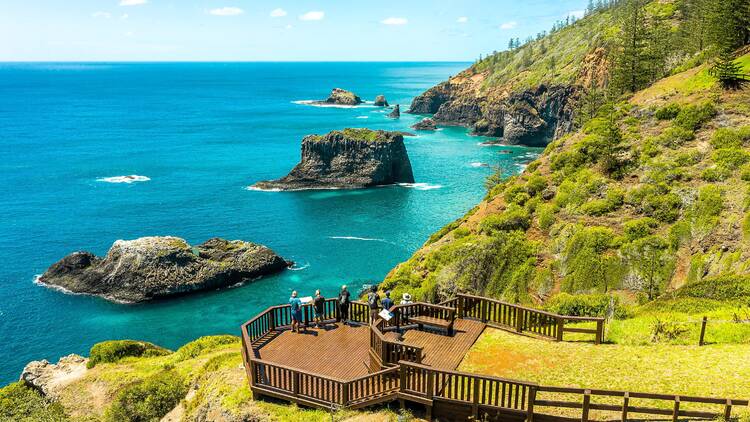 Take in the views from Captain Cook Lookout